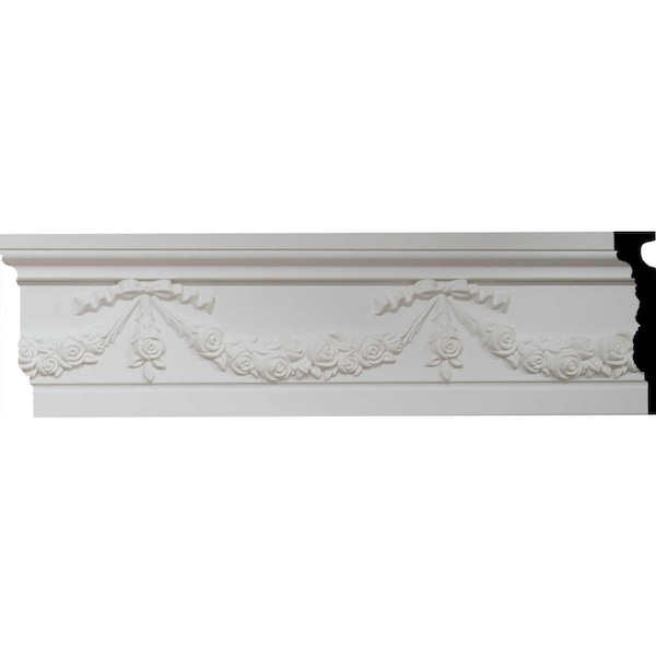 Ekena Millwork 7 1/8"H x 1 5/8"P x 94 1/2"L Floral Swag Chair Rail CHA07X02FL - main